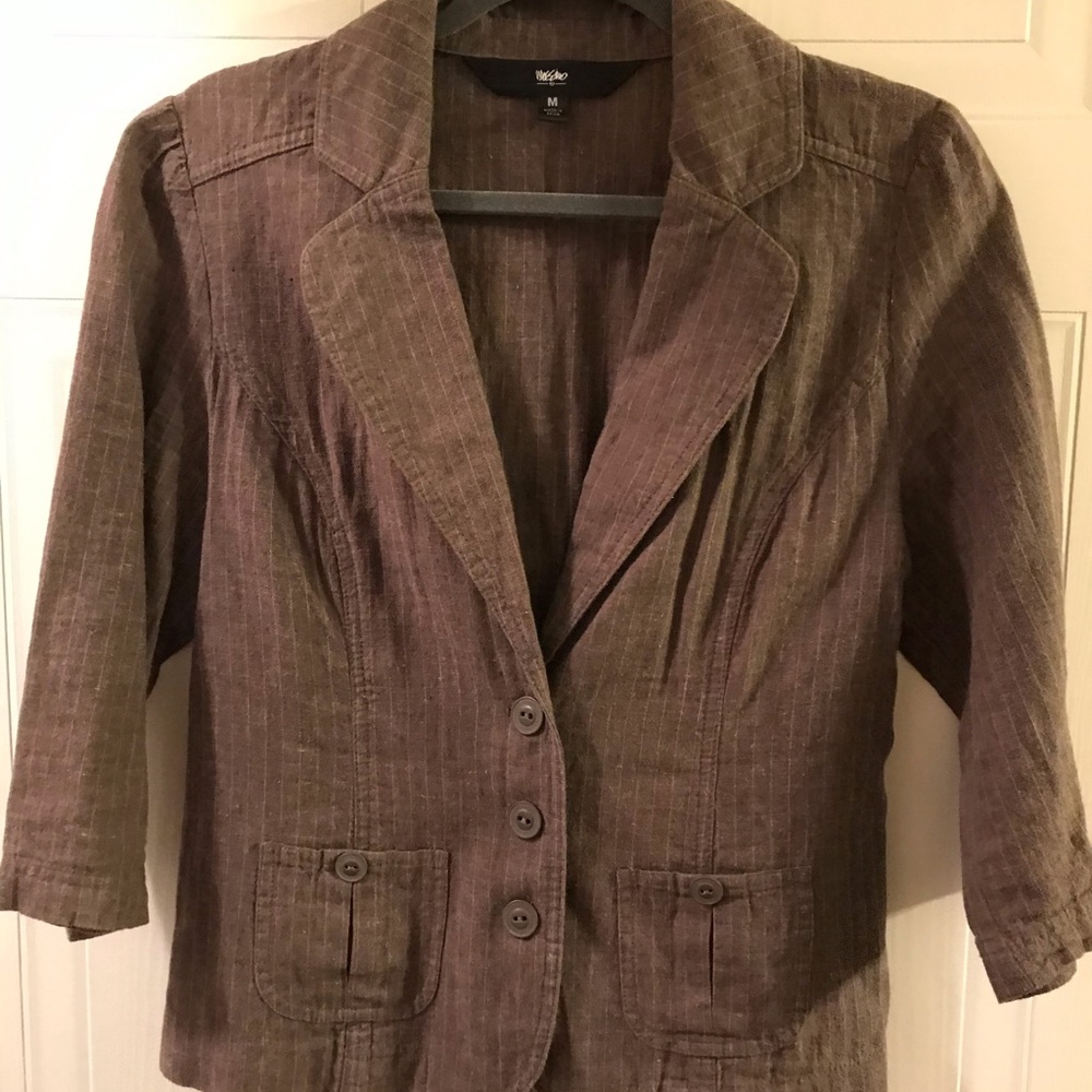 Ladies Pin-Striped Linen Blazer